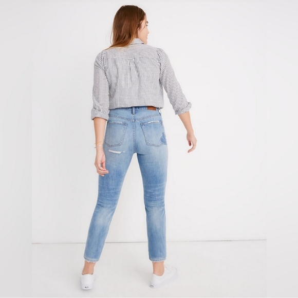 RARE MADEWELL 'THE PERFECT VINTAGE' HEART PATCH JEANS - Picture 5 of 14